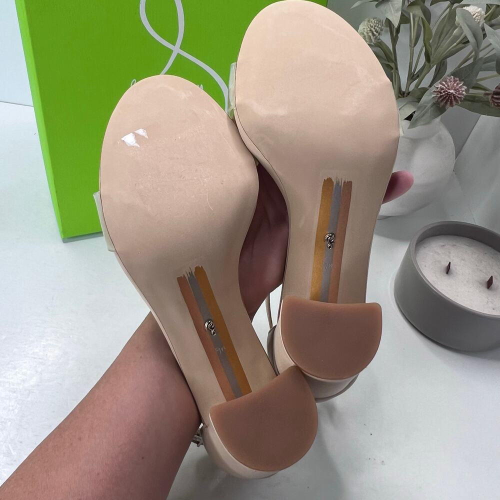 Sam Edelman Yaro Ankle Strap Block Heel Sandal Almond Women's 9.5M Tried On - Picture 8 of 10